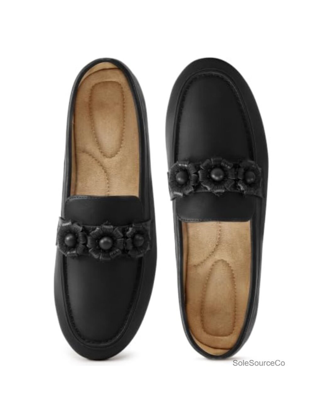 Women's Comfort Flats Slip On Loafers Faux Leather Floral Casual Shoes
